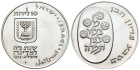 Israel. 10 lirot. 1973. (Km-70.1). Ag. 25,23 g. SC. Est...50,00.