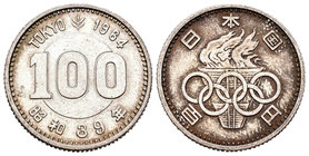 Japón. Hirohito. 100 yen. 1964. Ag. 4,81 g. Juegos Olímpicos de Tokyo. EBC-. Est...20,00.
