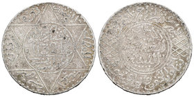 Marruecos. Abd al-Aziz. 1/2 rial (5 dirhem). 1321 H (1903). Londres. (Km-Y 21.2). Ag. 12,22 g. BC-. Est...20,00.