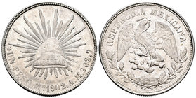 México. 1 peso. 1902. México. AM. (Km-409.2). Ag. 27,05 g. EBC-. Est...45,00.