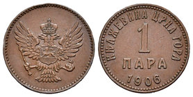 Montenegro. Nicholas I. 1 para. 1906. (Km-1). Ae. 1,71 g. EBC-/MBC+. Est...30,00.