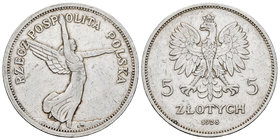 Polonia. 5 zlotych. 1928. (Km-Y18). Ag. 17,95 g. MBC. Est...30,00.