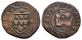 Portugal. Manuel I. Ceitil. (1495-1521). (Gomes-03.01). Ve. 1,86 g. Muralla del castillo alta. MBC. Est...30,00.