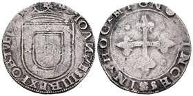 Portugal. Joao III. Tostao. (Km-138.02). Ag. 8,09 g. NN invertidas en anverso. Rara. BC+. Est...175,00.