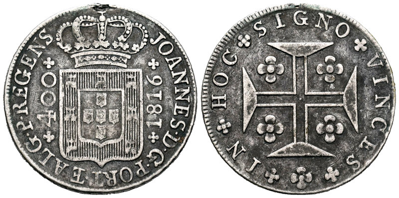 Portugal. Joao Príncipe Regente. 400 reis. 1816. (Gomes-24.09). (Km-331). Ag. 14...