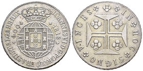 Portugal. Joao Príncipe Regente. 400 reis. 1818. (Km-358). (Gomes-12.01). Ag. 14,78 g. MBC+. Est...60,00.