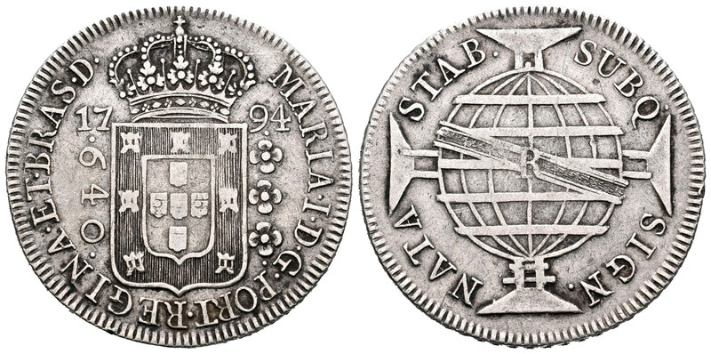 Portugal. María I. 640 reis. 1794. Río de Janeiro. R. (Gomes-23.05). (Km-222.2)....