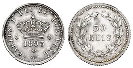 Portugal. Carlos I. 50 reis. 1893. (Km-536). (Gomes-04.01). Ag. 1,24 g. EBC+. Est...40,00.