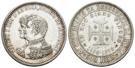 Portugal. Carlos I. 500 reis. 1898. (Km-538). (Gomes-12.01). Ag. 12,49 g. 400º Años del Descubrimiento de la India. EBC+. Est...40,00.