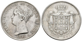 Portugal. María II. 1000 reis. 1845. (Km-472). (Gomes-40.05). Ag. 29,52 g. EBC-. Est...220,00.