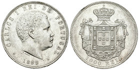 Portugal. Carlos I. 1000 reis. 1899. (Km-540). (Gomes-13.01). Ag. 24,97 g. EBC-/EBC+. Est...60,00.