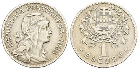 Portugal. 1 escudo. 1935. (Km-578). (Gomes-25.06). Cu-Ni. 7,86 g. Para circular por las Azores. Rara. MBC+. Est...220,00.