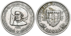 Portugal. 20 escudos. 1960. (Km-589). Ag. 21,09 g. 500º Aniversario muerte Príncipe Enrique. MBC+. Est...18,00.