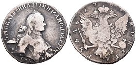 Rusia. Elizabeth II. 1 rublo. 1764. San Petesburgo. (Km-C67.2a). (Bitkin-139). Ag. 22,94 g. BC. Est...60,00.