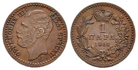 Serbia. Michael III. 1 para. 1868. (Km-1.1). Ae. 1,01 g. EBC. Est...25,00.