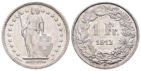 Suiza. 1 franco. 1942. Berna. B. (Km-24). Ag. 5,00 g. EBC+. Est...25,00.