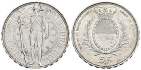 Suiza. 5 francos. 1934. Berna. B. (Km-S18). Ag. 14,95 g. Festival de tiro. SC-. Est...65,00.