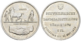 Suiza. 5 francos. 1939. Zurich. (Km-43). Ag. 19,57 g. SC. Est...50,00.