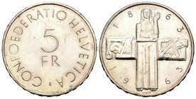 Suiza. 5 francos. 1988. Berna. B. (Km-51). Ag. 14,95 g. SC-. Est...15,00.
