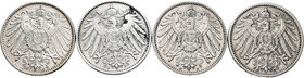 Alemania. Lote de 4 piezas de 1 marco, 1904, 1907, 1908 y 1914. A EXAMINAR. MBC/MBC+. Est...40,00.