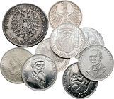 Alemania. Lote de 9 piezas de 5 marcos alemanes, 1876, 1968 (3), 1969 (3), 1970, 1973. A EXAMINAR. MBC-/SC. Est...150,00.