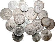 Austria. Lote de 20 monedas austriacas, 1 florín, 1 schilling, 5 schillings, 10 schillings, 25 schillings (5), 50 schillings (4), 1 corona (2), 2 coro...