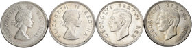 Sudáfrica. Lote de 4 piezas de 5 schilling de Sudáfrica, 1951, 1952, 1956, 1958. A EXAMINAR. MBC+/EBC-. Est...60,00.