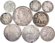Lote de 9 monedas mundiales diferentes. Todas de plata. A EXAMINAR. BC/MBC. Est...40,00.