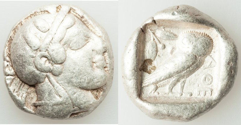 ATTICA. Athens. Ca. 465-455 BC. AR tetradrachm (23mm, 17.06 gm, 5h). VF, bankers...
