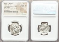 ATTICA. Athens. Ca. 440-404 BC. AR tetradrachm (24mm, 17.19 gm, 12h). NGC AU 5/5 - 5/5. Mid-mass coinage issue. Head of Athena right, wearing crested ...