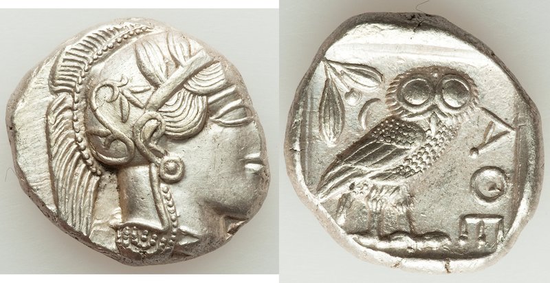 ATTICA. Athens. Ca. 440-404 BC. AR tetradrachm (24mm, 17.23 gm, 4h). MS. Mid-mas...