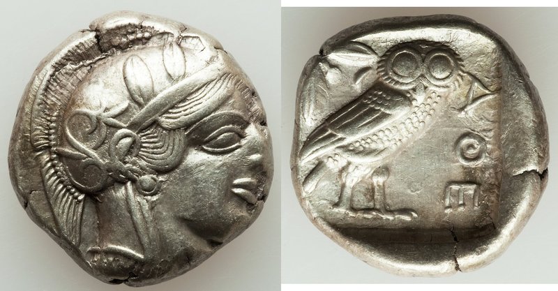 ATTICA. Athens. Ca. 440-404 BC. AR tetradrachm (23mm, 17.19 gm, 8h). XF. Mid-mas...