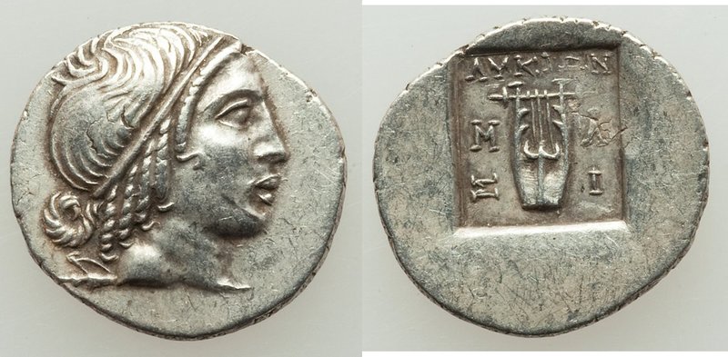 LYCIAN LEAGUE. Cragus. Ca. 32-30 BC. AR hemidrachm (15mm, 1.78 gm, 12h). XF Head...