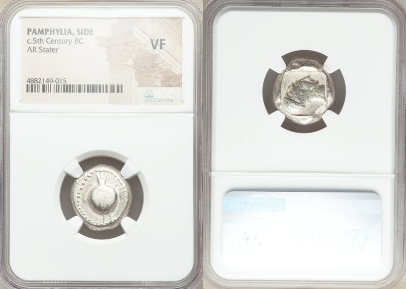 PAMPHYLIA. Side. Ca. 5th century BC. AR stater (19mm, 3h). NGC VF. Ca. 430-400 B...