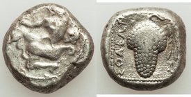 CILICIA. Soloi. Ca. 465-350 BC. AR stater (18mm, 10.63 gm, 9h). Fine. Amazon, nude to waist, on one knee left, wearing pointed cap, bowcase attached t...