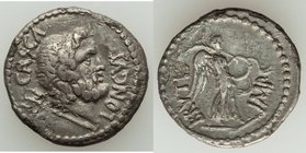 M. Junius Brutus, assassin of Julius Caesar and Imperator (44-42 BC). AR denarius (19mm, 3.13 gm, 12h) P. Servilius Casca Longus, moneyer. Military mi...
