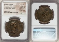 Domitian, as Augustus (AD 81-96). AE sestertius (34mm, 25.35 gm, 6h). NGC Choice VF 5/5 - 2/5, Fine Style, edge marks. Rome, AD 88-89. IMP CAES DOMIT ...