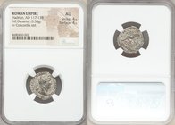 Hadrian (AD 117-138). AR denarius (18mm, 3.38 gm, 7h). NGC AU 4/5 - 4/5. Rome, AD 119-122. IMP CAESAR TRAIAN HADRIANVS AVG, laureate head of Hadrian r...