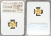 Zeno, first reign (AD 474-475). AV tremissis (15mm, 1.50 gm, 7h). NGC XF 4/5 - 4/5. Constantinople. D N ZENO P-ERP AVG, diademed, draped, and cuirasse...