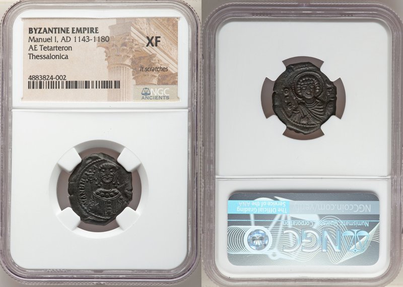 Manuel I Comnenus (AD 1143-1180). AE tetarteron (5.43 gm). NGC XF, light scratch...