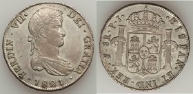 Ferdinand VII 8 Reales 1821 PTS-PJ XF, Potosi mint, KM84. 37.9mm. 27.00gm.

HID09801242017
