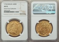 Jose I gold 6400 Reis 1776-R AU55 NGC, Rio de Janeiro mint, KM172.2. Ex. Santa Cruz Collection.

HID09801242017