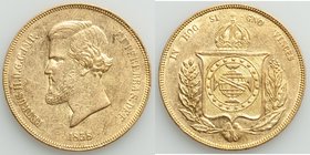 Pedro II gold 20000 Reis 1858 XF, KM468. 30.02mm. 17.90gm. Mintage: 32,000. One of the lower mintages for type. AGW 0.5286 oz. 

HID09801242017