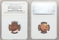 Elizabeth II Mint Error - Struck Off Center Cent 1963 MS63 Red and Brown NGC, Royal Canadian mint, KM49. Struck 15% off center. 

HID09801242017