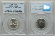 Elizabeth II Mint Error - Struck on 5 Cent Planchet 25 Cents 1977 MS64 PCGS, KM62b. 

HID09801242017
