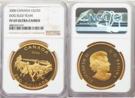 Elizabeth II gold Proof "Dog Sled Team" 250 Dollars 2006 PR69 Ultra Cameo NGC, Royal Canadian Mint, KM677. Mintage: 953. One year type. AGW 0.8439 oz....