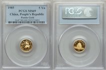 People's Republic gold Panda 5 Yuan (1/20 oz) 1985 MS69 PCGS, KM113. 

HID09801242017