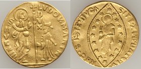 Venetians in the Levant. Anonymous gold Imitative Zecchino ND (c. 19th century) VF, cf. Ives-Plate XIII, 6. 20.4mm. 3.37gm. Imitating a Zecchino of Lu...