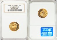 Republic gold Proof 10 Francs 1986 PR68 NGC, KM958c. Mintage: 5,000. Issued for the 100th anniversary of the birth of Robert Schuman. AGW 0.2070 oz.

...
