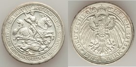 Prussia. Wilhelm II "Mansfeld" 3 Mark 1915-A AU, Berlin mint, KM539. Mintage: 30,000. 32.9mm. 16.66gm. Issued for the Centenary of the Absorption of M...